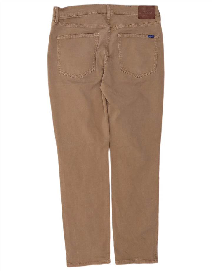 GANT Mens Slim Casual Trousers W36 L32  Beige Cotton