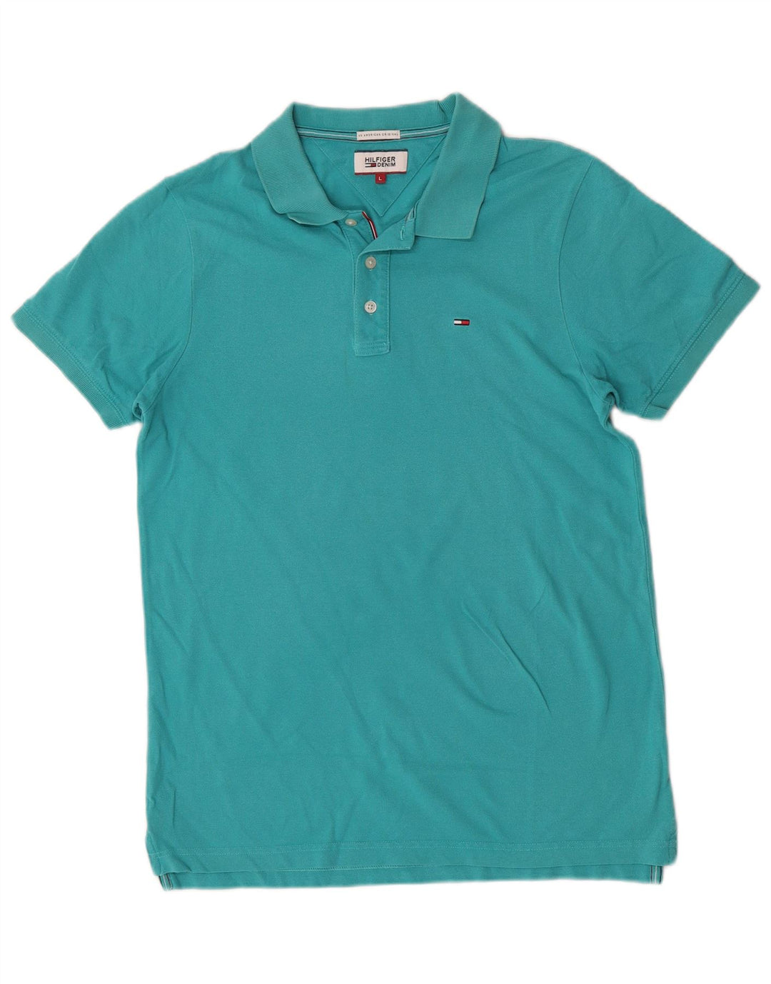 Tommy Hilfiger Mens Polo Shirt Large Turquoise