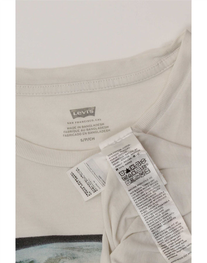 Levi's Mens Graphic T-Shirt Top Small White Cotton