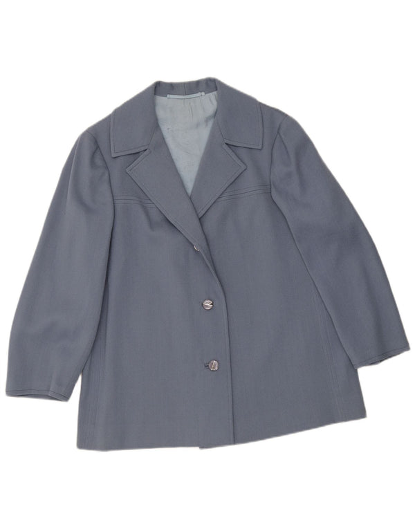 Vintage Womens 3 Button Blazer Jacket UK 14 Medium Blue