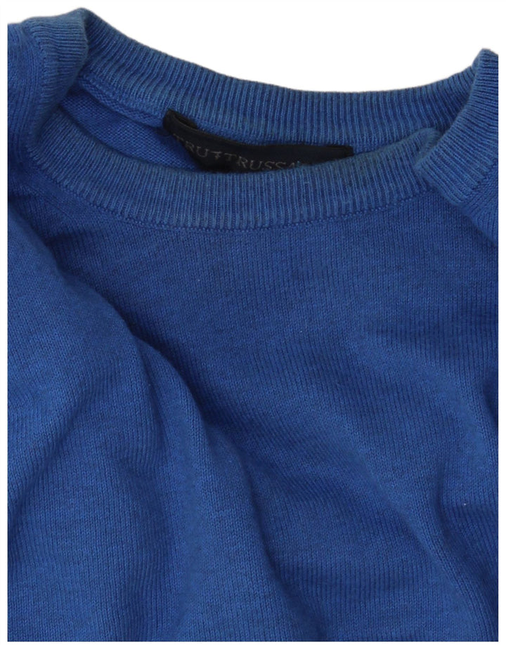 Trussardi Mens Crew Neck Jumper Sweater XL Blue