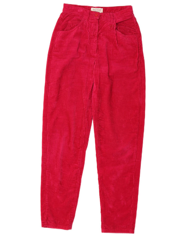 Benetton Womens Tapered Corduroy Trousers IT 40 Small W26 L30 Pink Cotton