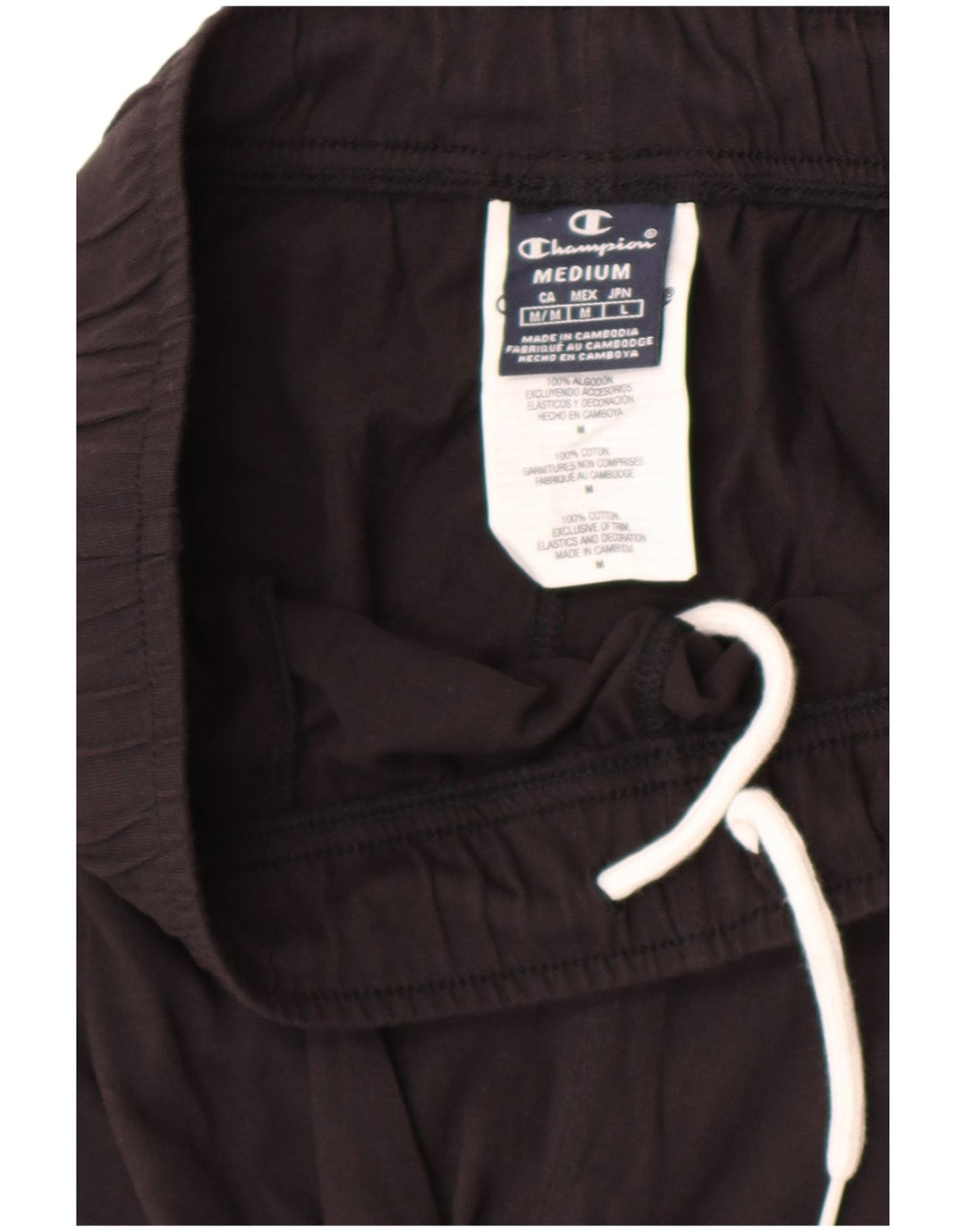 CHAMPION Mens Tracksuit Trousers Medium Black Cotton
