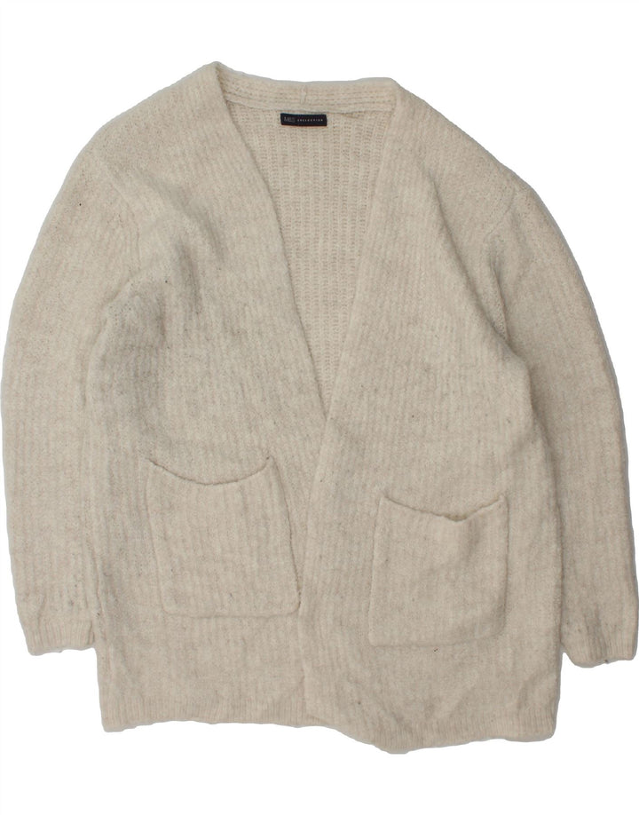 MARKS & SPENCER Womens Longline Cardigan Sweater UK 16 Large White Vintage Marks & Spencer and Second-Hand Marks & Spencer from Messina Hembry 