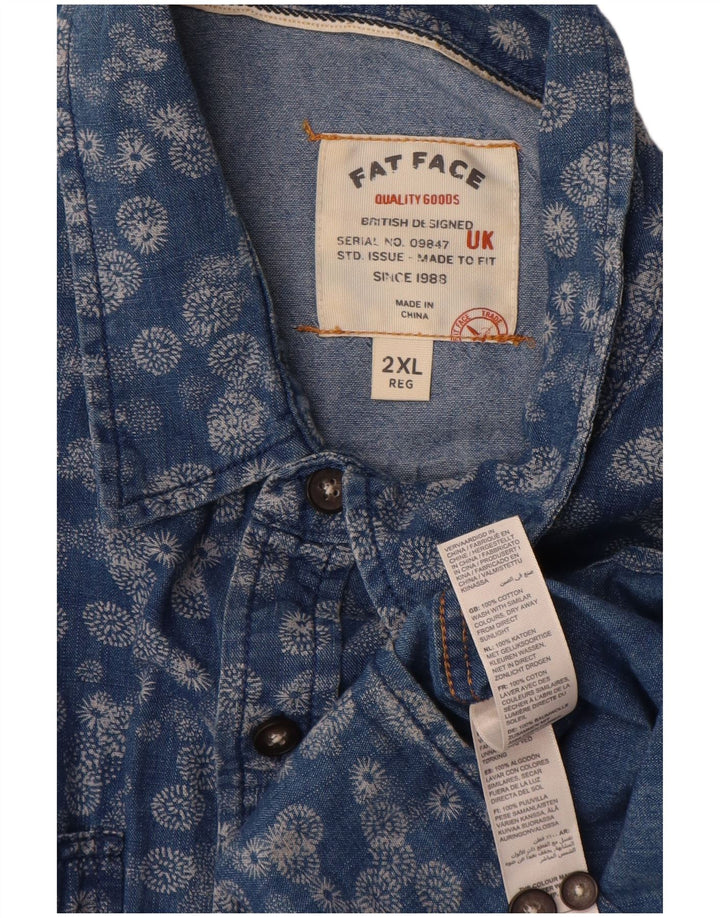 Fat Face Mens Shirt 2XL Blue Floral Cotton