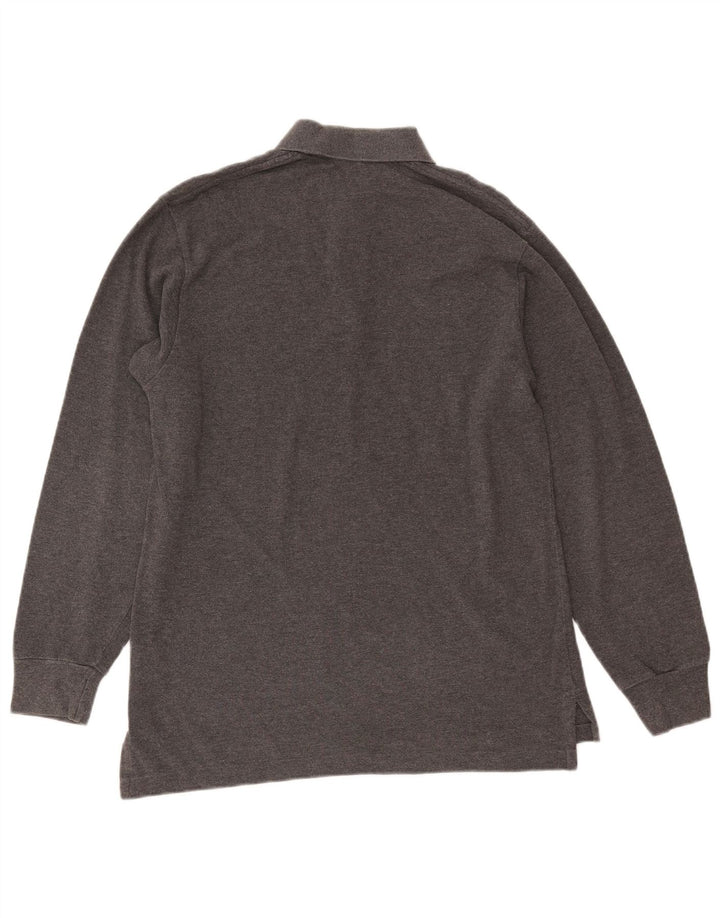 POLO RALPH LAUREN Mens Long Sleeve Polo Shirt Large Grey Cotton