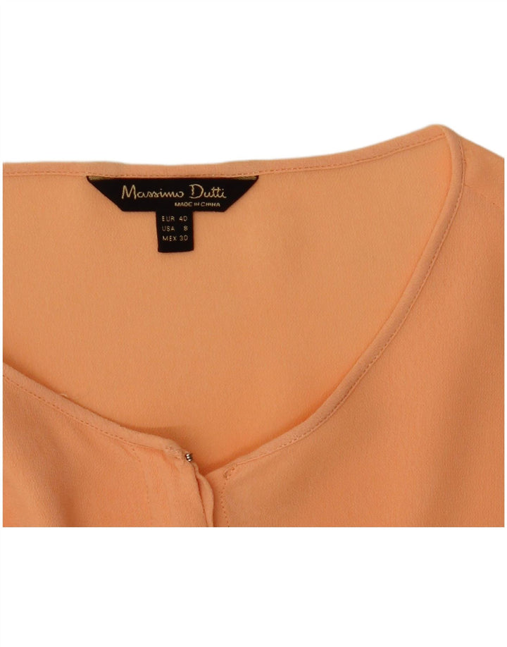 Massimo Dutti Womens See Through Shirt Blouse EU 40 Medium Orange