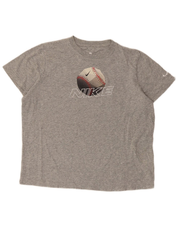 Nike Womens Graphic T-Shirt Top UK 16 Large Grey Cotton