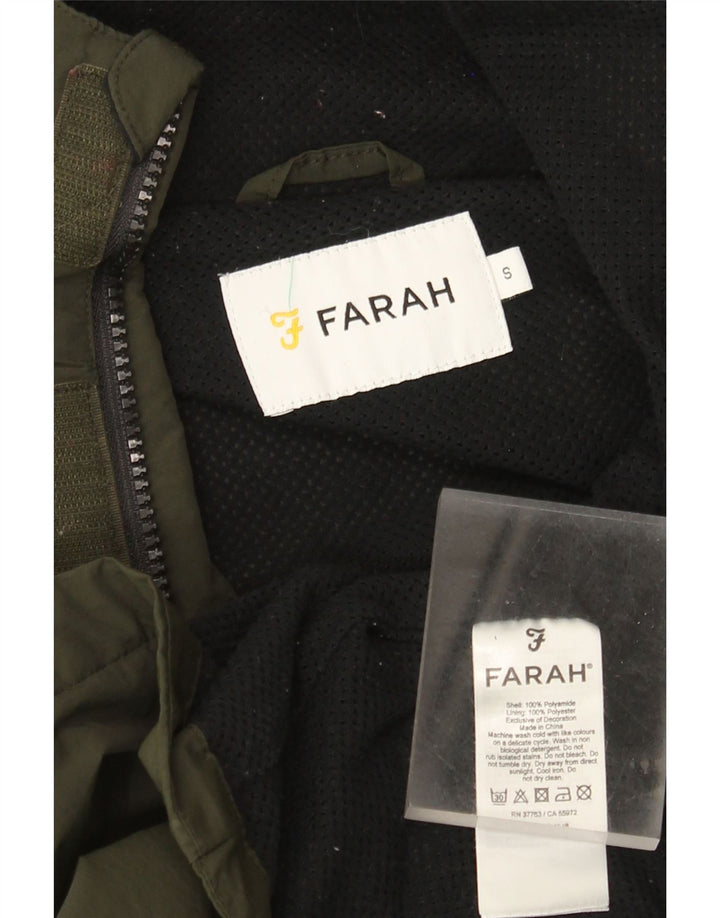 Farah Mens Hooded Pullover Rain Jacket UK 36 Small Green Polyamide