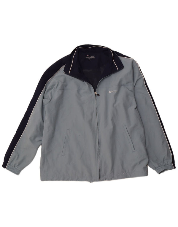 CHAMPION Mens Tracksuit Top Jacket XL Blue Colourblock Polyester