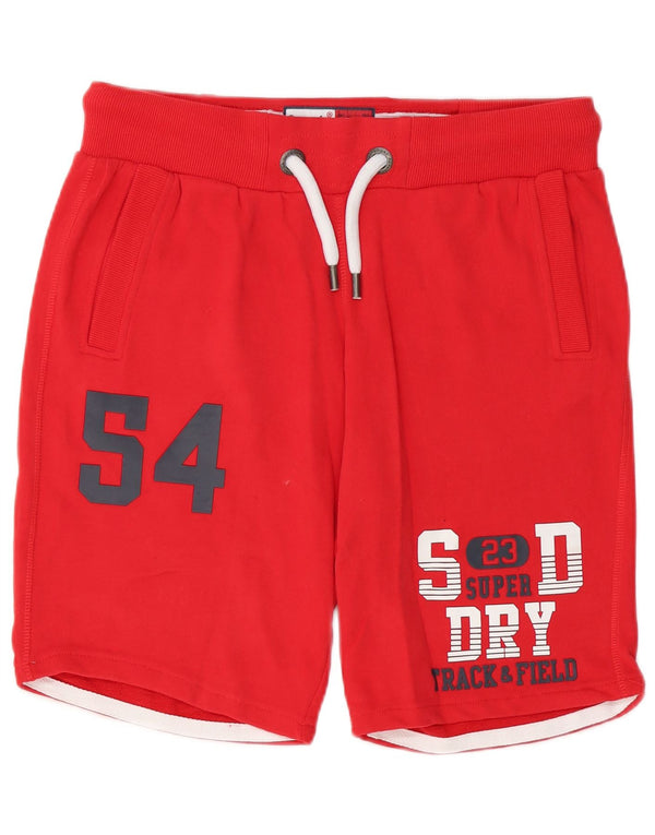 Superdry Mens Graphic Sport Shorts Large Red Cotton
