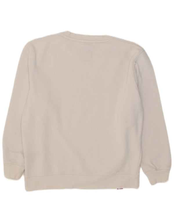 Alpha Industries Mens Graphic Sweatshirt Jumper Medium White Cotton