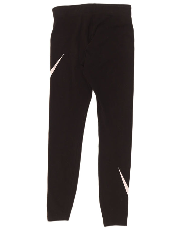 Nike Womens Graphic Leggings UK 8 Small Black Cotton