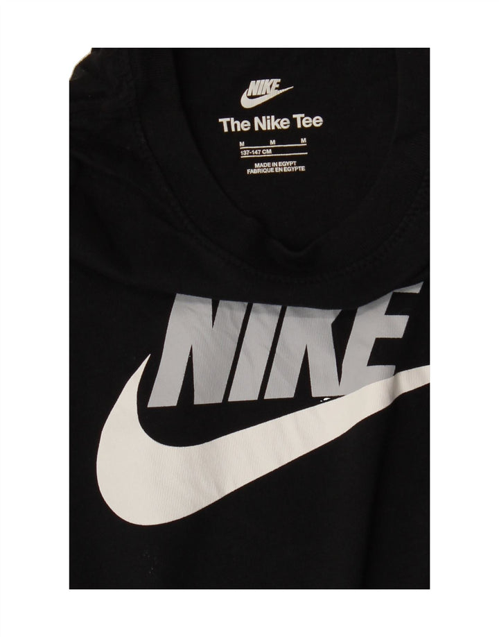 NIKE Boys Graphic T-Shirt Top 10-11 Years Medium Black Vintage Nike and Second-Hand Nike from Messina Hembry 