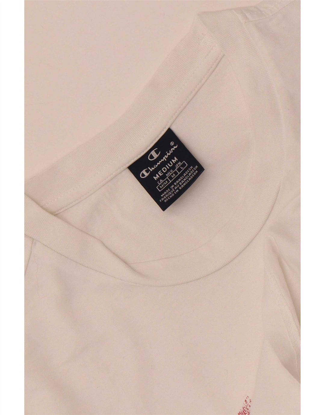 Champion Mens Graphic T-Shirt Top Medium White