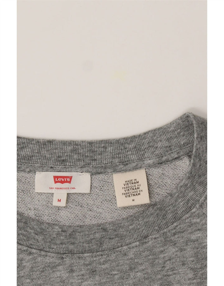 LEVI'S Womens Graphic Sweatshirt Jumper UK 14 Medium Grey Cotton Vintage Levi's and Second-Hand Levi's from Messina Hembry 