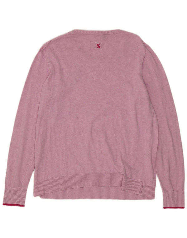 Joules Womens Boat Neck Jumper Sweater UK 12 Medium Pink Cotton
