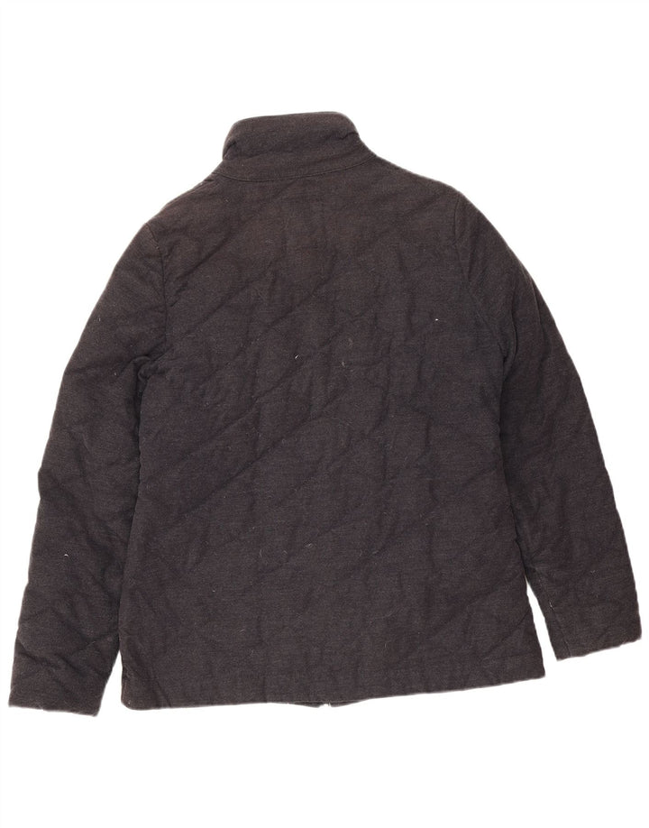 Crew Clothing Womens Oversized Quilted Jacket UK 10 Small Black Cotton