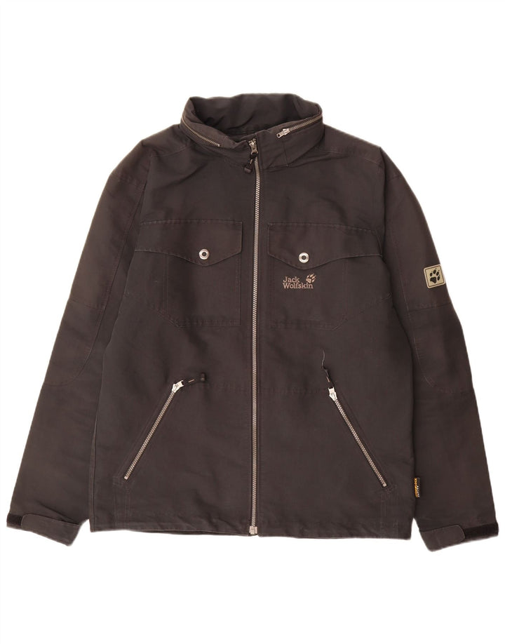 Jack Wolfskin Mens Hooded Rain Jacket UK 36/38 Medium Black Polyester