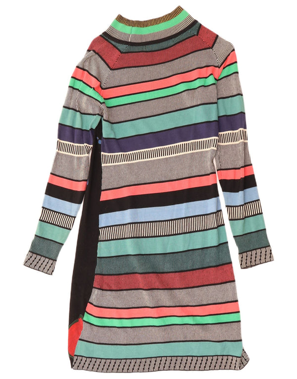 DESIGUAL Womens Long Sleeve Jumper Dress UK 12 Medium Multicoloured Floral