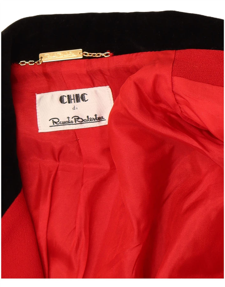Renato Balestra Womens Chic 3 Button Blazer Jacket IT 40 Small Red Classic