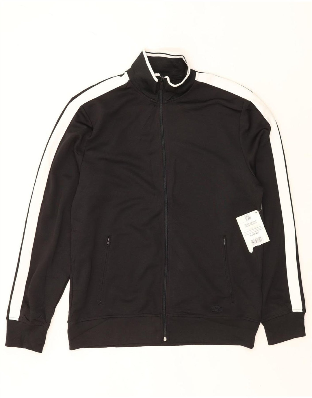 Starter Mens Tracksuit Top Jacket UK 38/40 Medium Black Colourblock