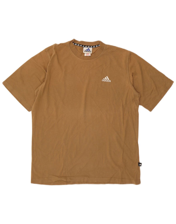 Adidas Mens T-Shirt Top UK 38/40 Medium Brown Cotton