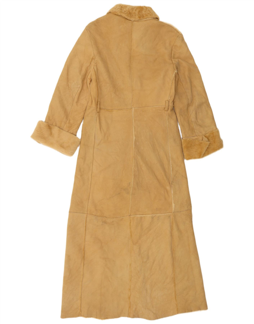 VINTAGE Womens Shearling Coat IT 44 Medium Beige Leather