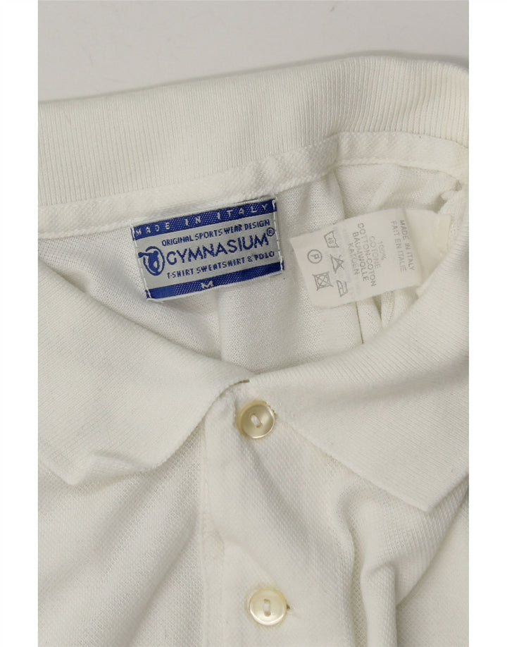 Gymnasium Mens Polo Shirt Medium White Cotton