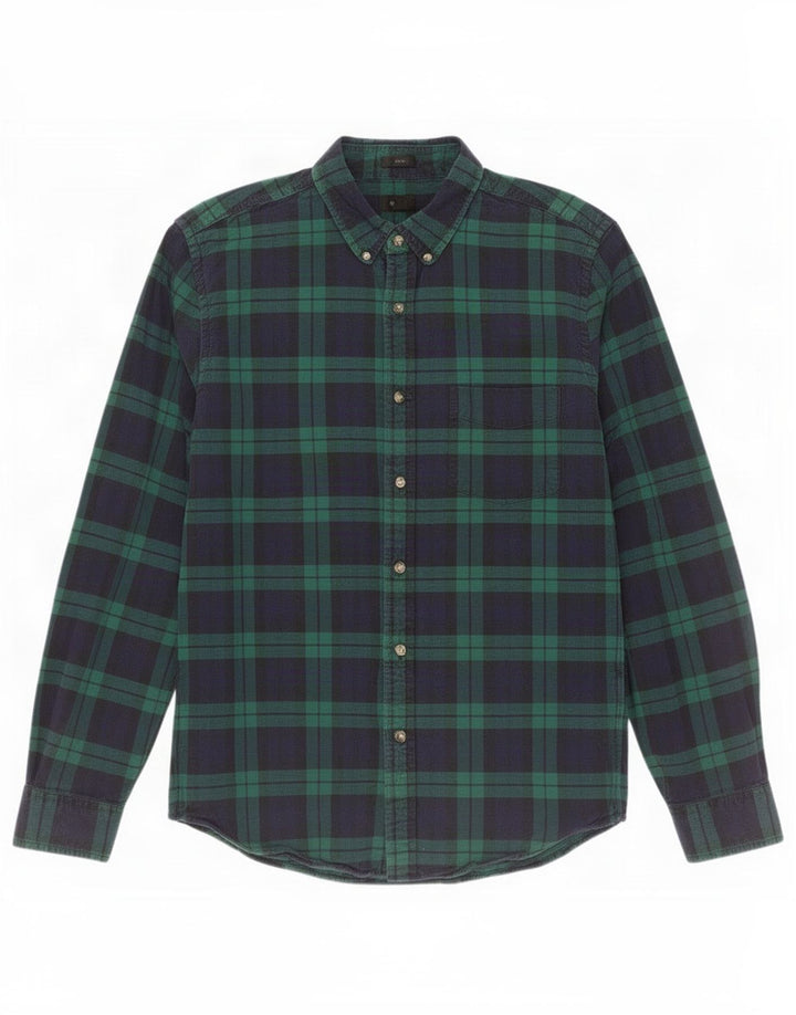 J. Crew Mens Oxford Slim Flannel Shirt Medium Green Check