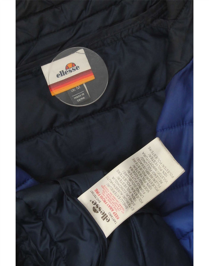 Ellesse Mens Padded Jacket UK 38 Medium Blue Colourblock Polyester