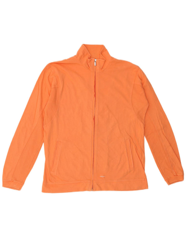 CHAMPION Womens Tracksuit Top Jacket UK 18 XL Orange Cotton