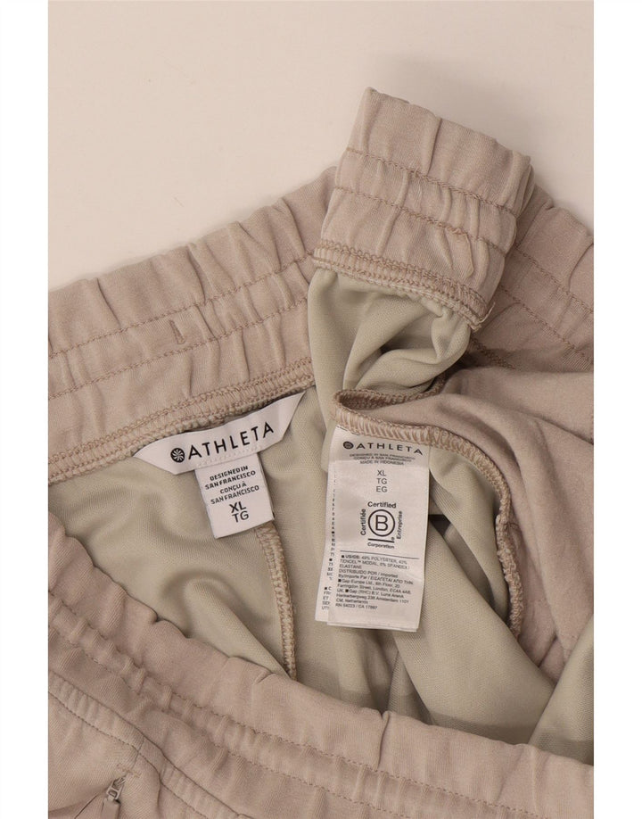 ATHLETA Womens Tracksuit Trousers UK 18 XL  Beige Polyester
