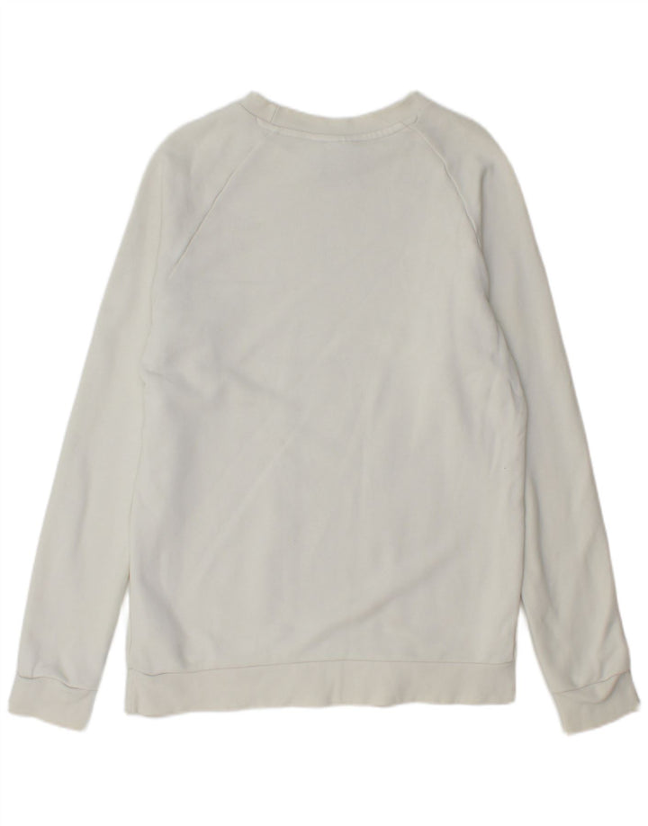 ADIDAS Mens Graphic Sweatshirt Jumper Small White Cotton