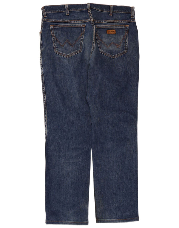 Wrangler Mens Texas Straight Jeans W38 L32 Blue Cotton
