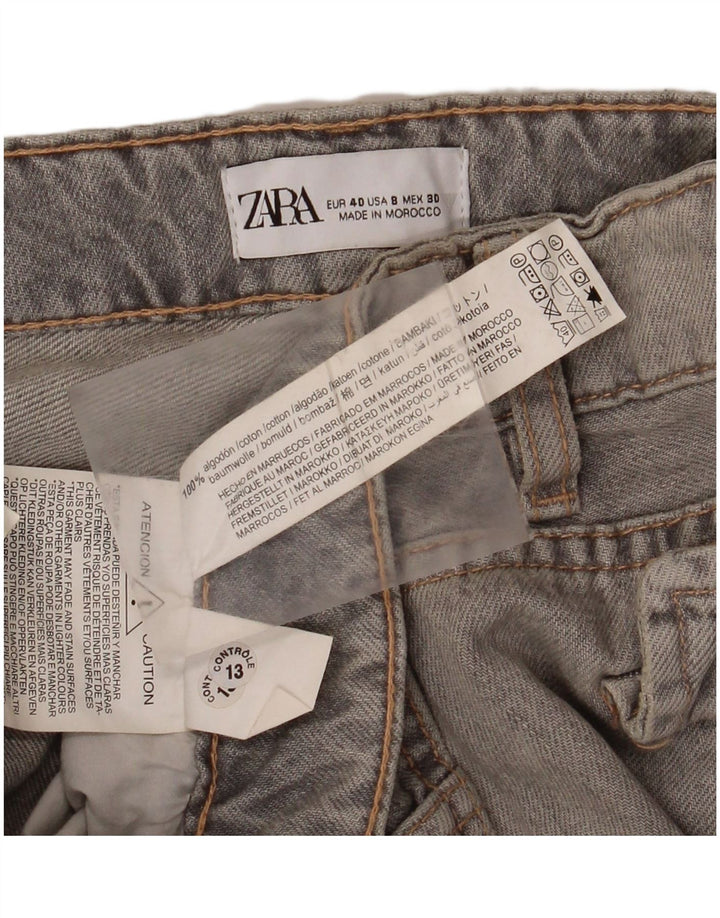 ZARA Womens Cargo Wide Leg Jeans EU 40 Medium W30 L34 Grey Cotton