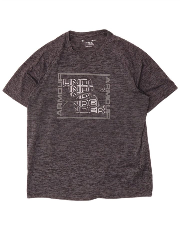 Under Armour Mens Graphic T-Shirt Top Large Grey Flecked Polyester