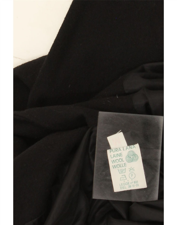 Vintage Womens 1 Button Blazer Jacket UK 14 Medium Black Wool