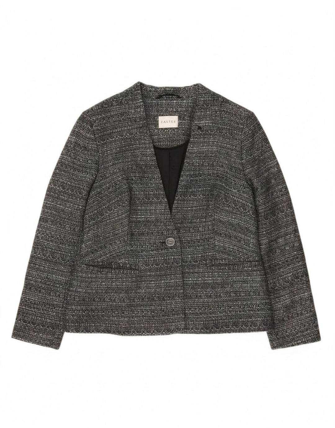 Eastex Womens 1 Button Blazer Jacket UK 12 Medium Grey Flecked Polyester