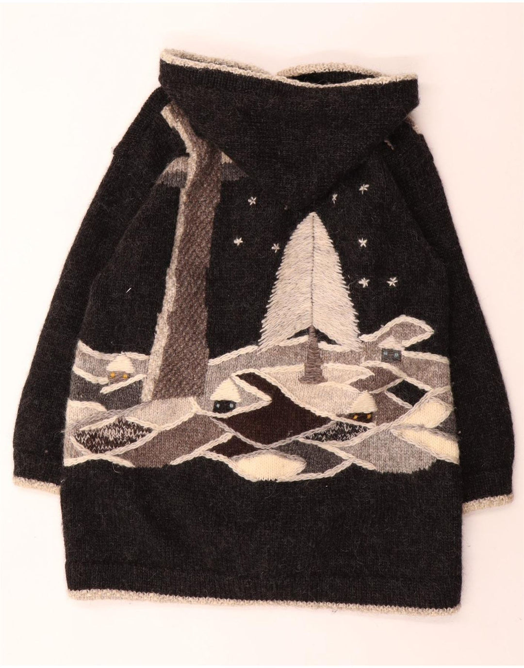 DOBRILA Womens Oversized Cardigan Sweater UK 16 Large Grey Novelty