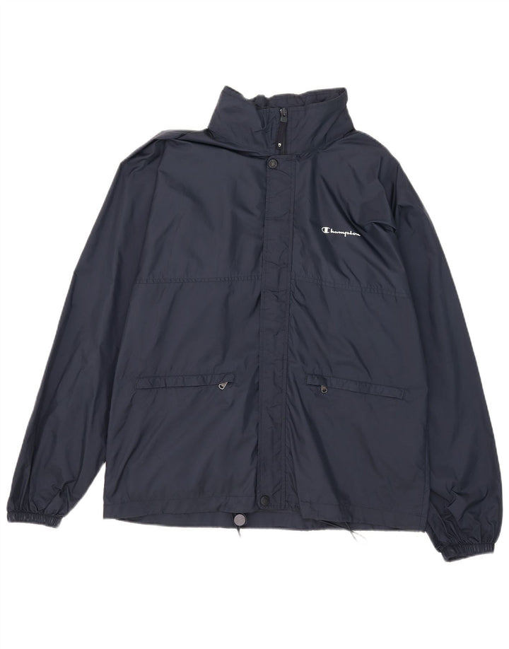 Champion Mens Hooded Rain Jacket UK 36 Small Navy Blue Polyamide