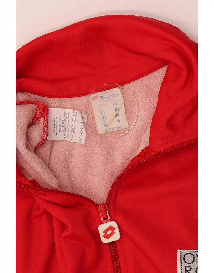 Lotto Womens Tracksuit Top Jacket UK 10 Small Red Polyamide