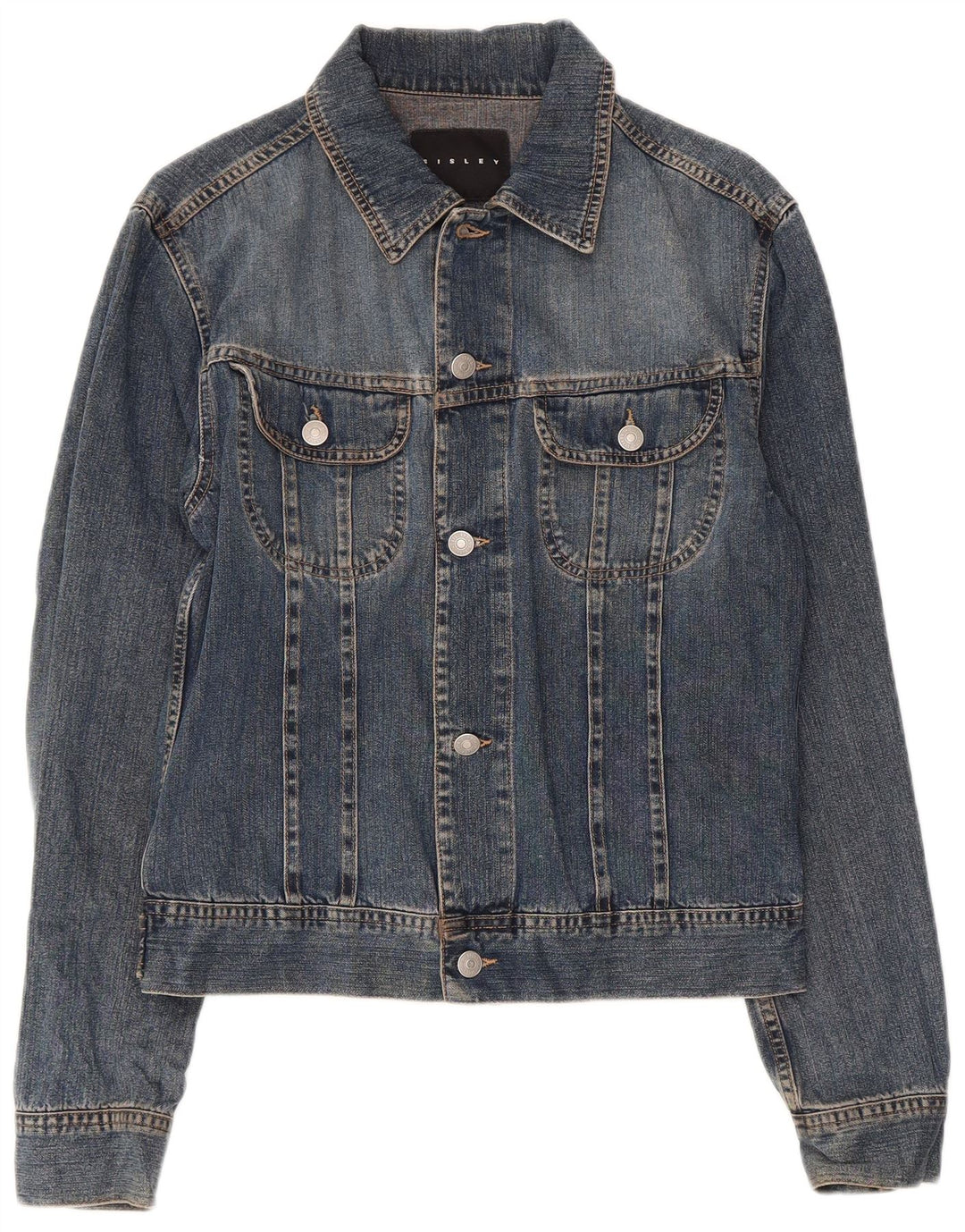 SISLEY Womens Denim Jacket UK 10 Small Blue Cotton