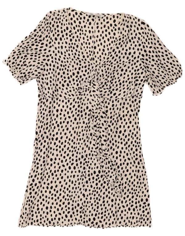 Zara Womens A-Line Dress UK 10 Small White Flecked