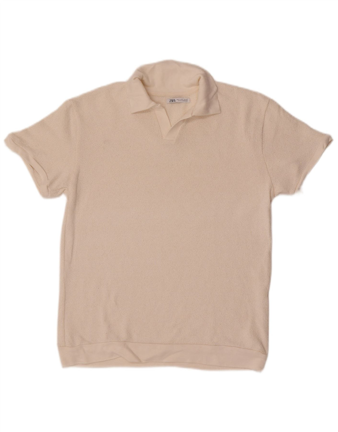 Zara Mens Polo Shirt Small Off White