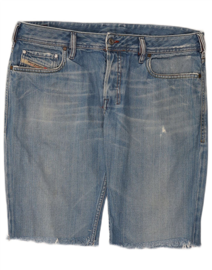 Diesel Mens Distressed Denim Shorts W34 Large Blue Cotton