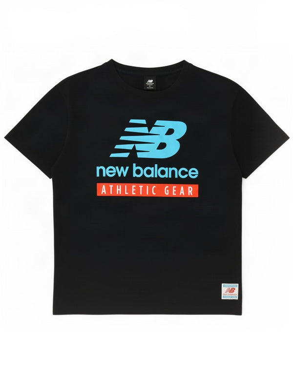 New Balance Mens Graphic T-Shirt Top Medium Black Cotton