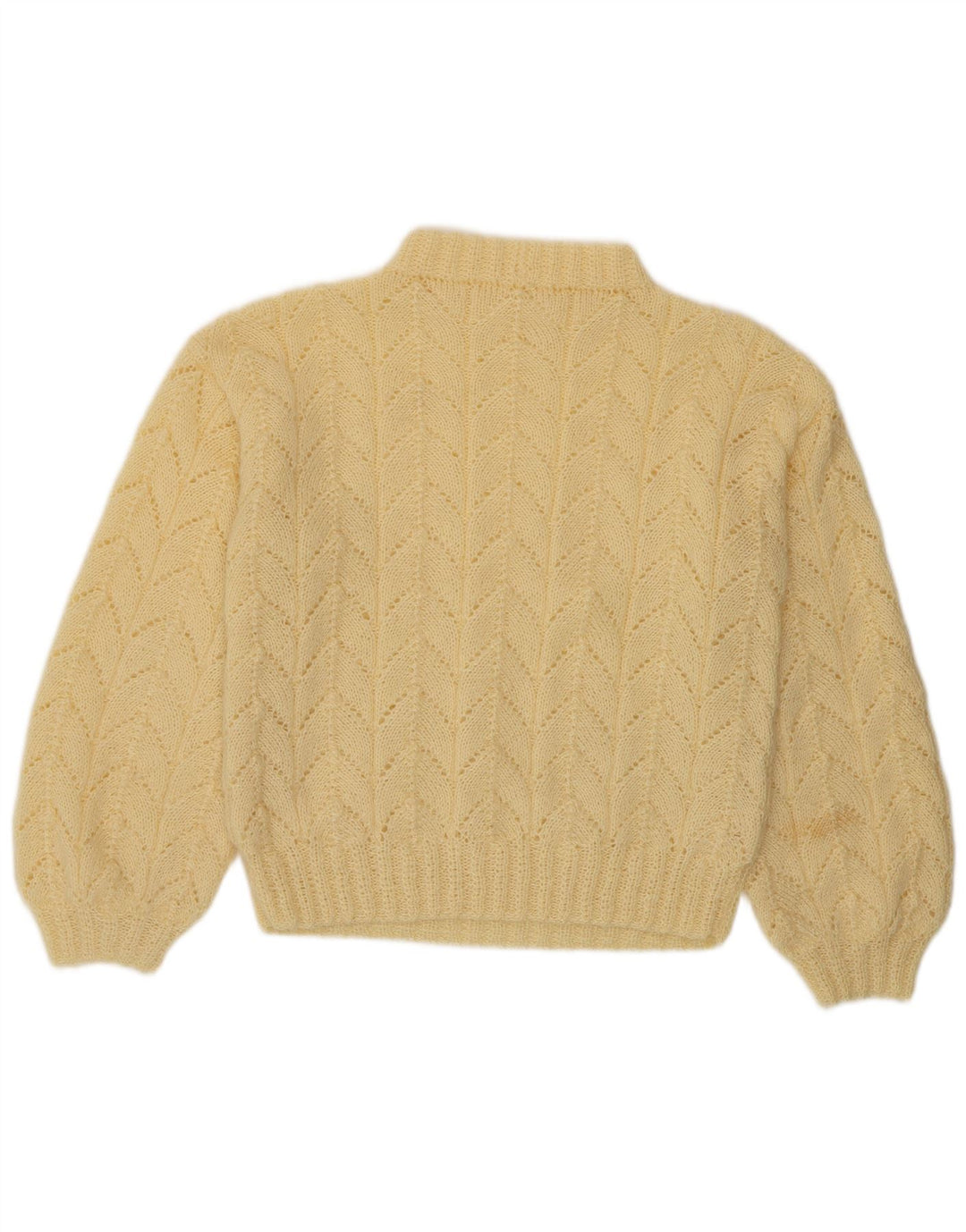 Vintage Womens Turtle Neck Jumper Sweater UK 14 Medium Yellow