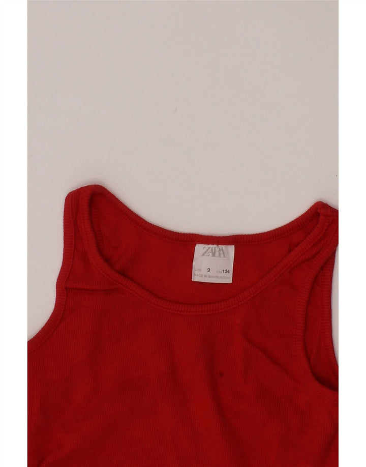 ZARA Girls Sleeveless Blouse Top 8-9 Years Red