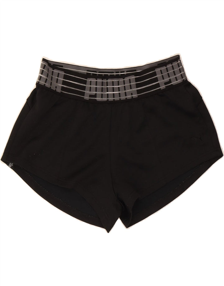 PUMA Womens Graphic Sport Shorts UK 12 Medium Black Vintage Puma and Second-Hand Puma from Messina Hembry 